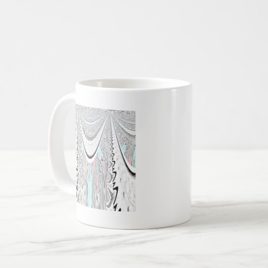 見事なほどエッジの効いたソフトシアンカラーのベクターイラスト コーヒーマグカップ (正面左)