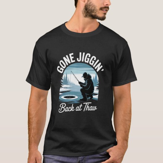 見事なアイスフィッシングギア パーチのジギング 海釣り Tシャツ (正面)