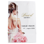 見事なウェディングドレス ブライダルシャワー 予算内で ミディアムペーパーバッグ (裏面)