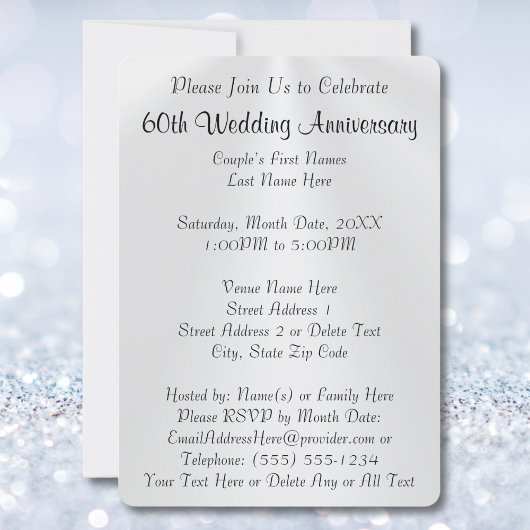 見事なカスタマイズされた60周年ダイヤモンドの招待状 招待状