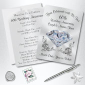 見事なカスタマイズされた60周年ダイヤモンド招待状 招待状