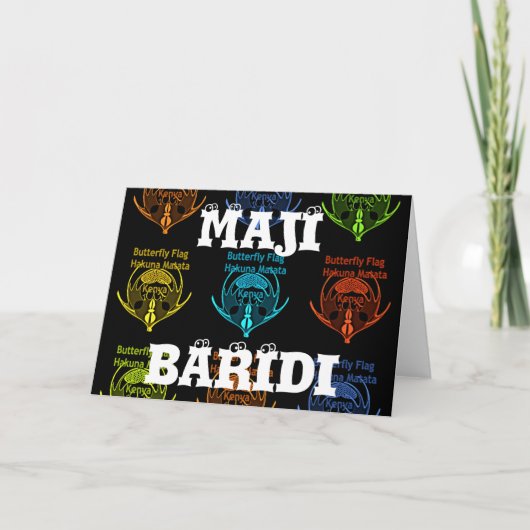 見事なケニアの蝶の旗のタイポグラフィー エレガント カード (正面)