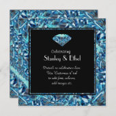 見事なダイヤモンドの結婚記念日招待状 60 招待状 (正面/裏面)