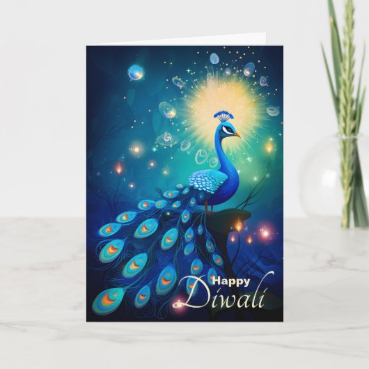 見事なディワリの喜び:王宮の孔雀🦚 シーズンカード (正面)