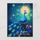 見事なディワリの喜び：王宮の孔雀🦚 シーズンポストカード (正面)