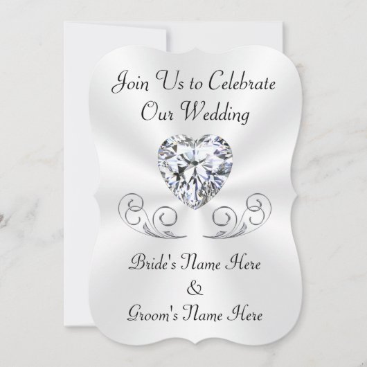 見事なハート, ダイヤモンドの結婚式の招待状 招待状 (正面)