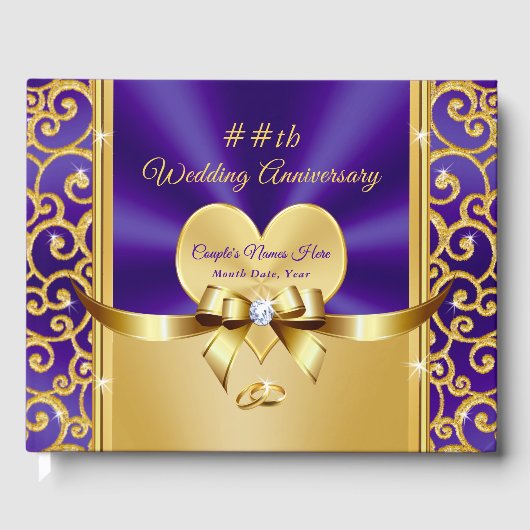 見事なパーソナライズされた記念日のゲストブック ゲストブック (正面)