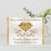 見事なパーソナライズされた50周年記念招待状 招待状 (スタンド正面)