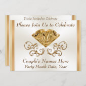 見事なパーソナライズされた50周年記念招待状 招待状 (正面/裏面)