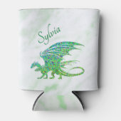 見事なモザイク緑のドラゴン個人用 缶クーラー (正面)