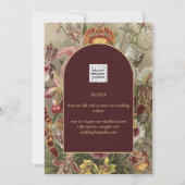 見事なヴィンテージ植物学的なバーガンディーフラワーのウェディング 招待状 (裏面)