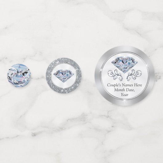 見事な両面パーソナライズダイヤモンドコンフェッティ大量 コンフェッティ (正面)