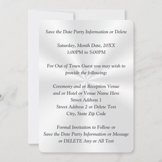 見事な写真、記念日の日程を保存するカード 招待状 (裏面)