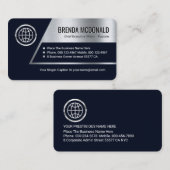 見事な台形シルバー レイヤー ビジネス オーナー 名刺 (正面/裏面)