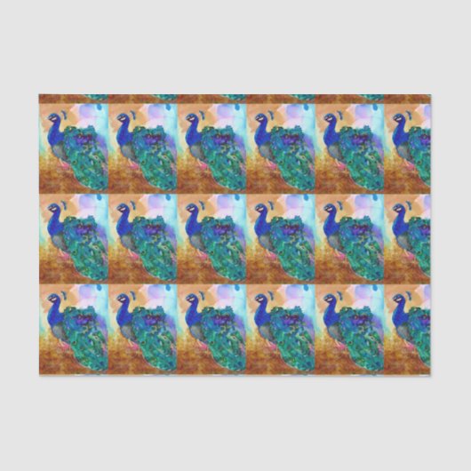 見事な孔雀アルコールインク 薄葉紙 (正面)