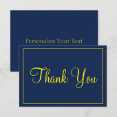 見事な感謝の青と黄色 サンキューカード (正面/裏面)