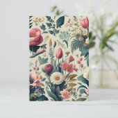 見事な春の花の植物パターンを発見 サンキューカード (スタンド正面)