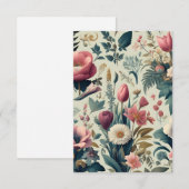 見事な春の花の植物パターンを発見 サンキューカード (正面/裏面)