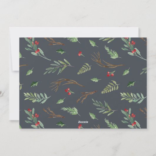 見事な果実の水彩画の編集可能休日の写真 シーズンカード (裏面)