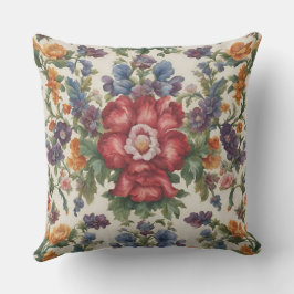 見事な洗練された赤い花と繊細な花 アウトドアクッション