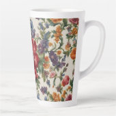 見事な洗練された赤い花と繊細な花 カフェラテマグ (右)