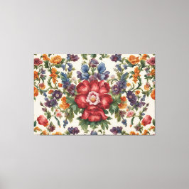 見事な洗練された赤い花と繊細な花 キャンバスプリント