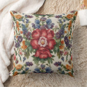 見事な洗練された赤い花と繊細な花 クッション (ブランケット)