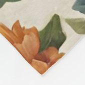 見事な洗練された赤い花と繊細な花 フリースブランケット (角)