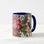 見事な洗練された赤い花と繊細な花 マグカップ (正面右)