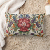 見事な洗練された赤い花と繊細な花 ランバークッション (ブランケット)