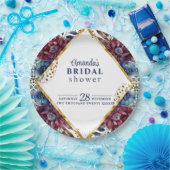 見事な洗練 宝石のような青と赤の芍薬 ペーパープレート (パーティー)