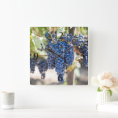 見事な紫色のブドウ スクエア壁時計 (ホーム)