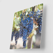 見事な紫色のブドウ スクエア壁時計 (傾斜)