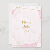 見事な結婚式の招待状、ピンクの大理石模様 招待状 (裏面)