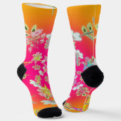 見事な虹色の花の開花 女性用 ソックス (傾斜あり)