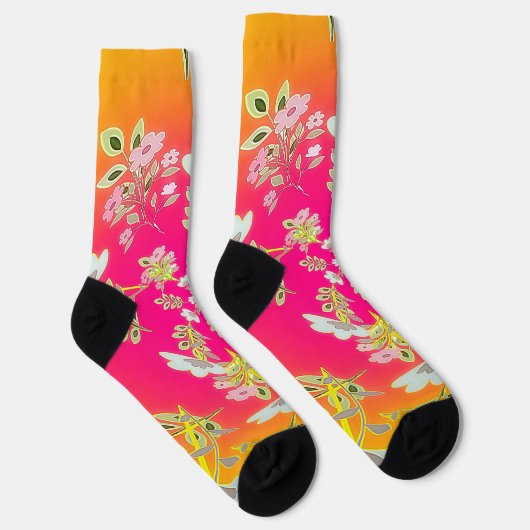 見事な虹色の花の開花 女性用 ソックス (右)