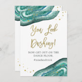 見事な装い | テアルのジオードとゴールドの結婚式 招待状 (正面/裏面)