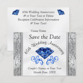 見事な記念日・結婚記念日向けの「保存日」カード、どの年でも使える 招待状