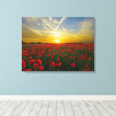 見事な赤いケシ キャンバスプリント (インサイチュ (ウッドフロア))