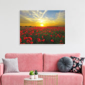 見事な赤いケシ キャンバスプリント (インサイチュ (リビング))