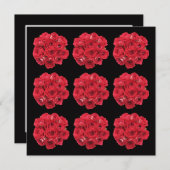 見事な赤いバラの花束 誓いの更新 招待状 (正面/裏面)