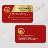 見事な赤い台形のゴールドレイヤービジネスオーナー 名刺 (正面/裏面)