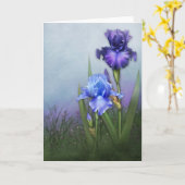 "見事な髭があるアイリスII " カード (黄色い花)