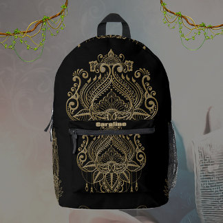 見事な黄金の蓮の花。 プリントバックパック