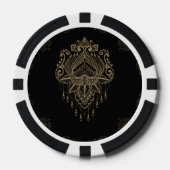 見事な黄金の蓮の花。 ポーカーチップ (正面)