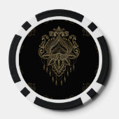 見事な黄金の蓮の花。 ポーカーチップ (裏面)