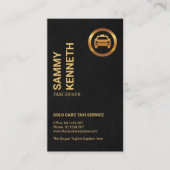 見事な黒の金ゴールドタグランジクシーのロゴタクシー運転手 名刺 (正面)