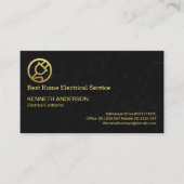 見事な黒大理石テクスチャ金ゴールド電源プラグ  名刺 (正面)