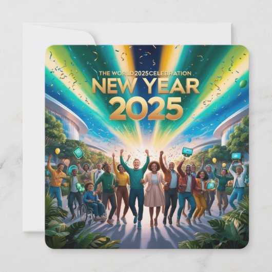 見事な2025年新年の挨拶 シーズンカード (正面)