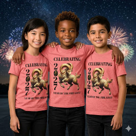 見事な2027年中国の干支、火の羊 トライブレンドＴシャツ